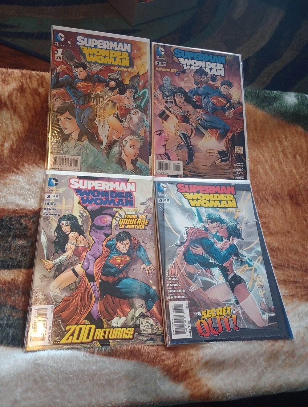lot of 4 DC Comics New 52 Superman Wonder Woman #1, #2, #3, #4 VF To NM